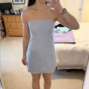 Garage Light Blue Striped Mini Dress